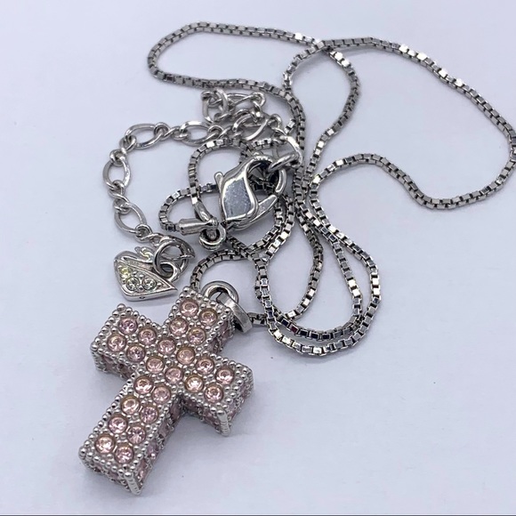 Swarovski Crystal Pale Pink Cross 